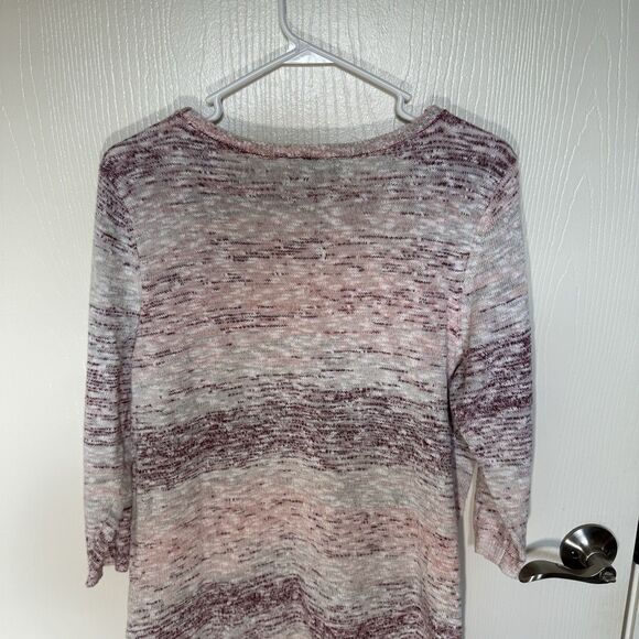 Land’s End Women’s Cotton Blend Ombre Heather Pullover Sweater Casual Basic LP - Picture 6 of 11